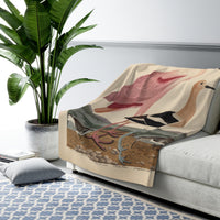 New Spoonbill Sherpa Fleece Blanket