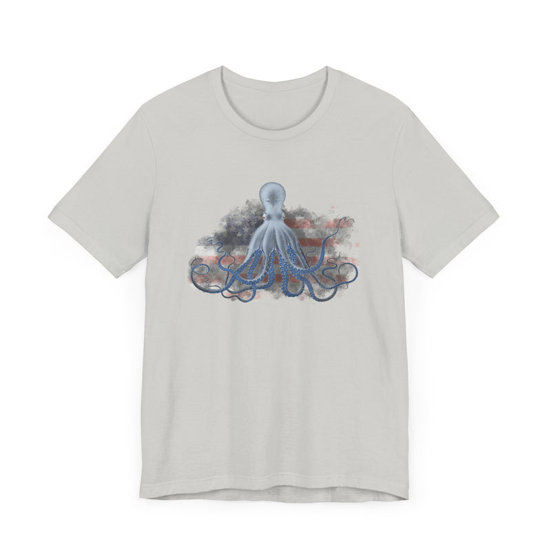 T-Shirt - Ice Octopus American Flag USA Patriotic Tee by Matt Culberson