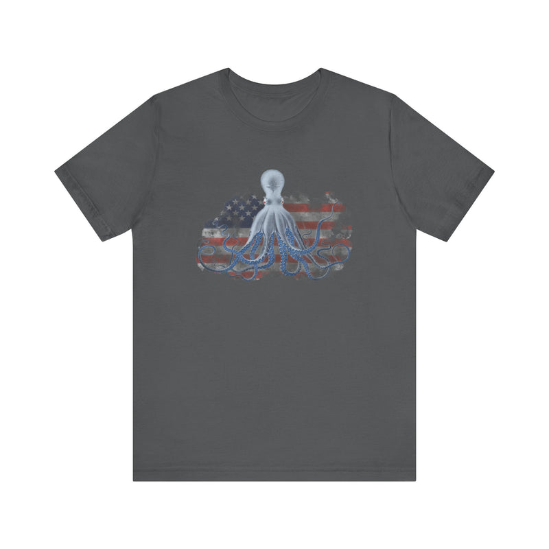 T-Shirt - Ice Octopus American Flag USA Patriotic Tee by Matt Culberson