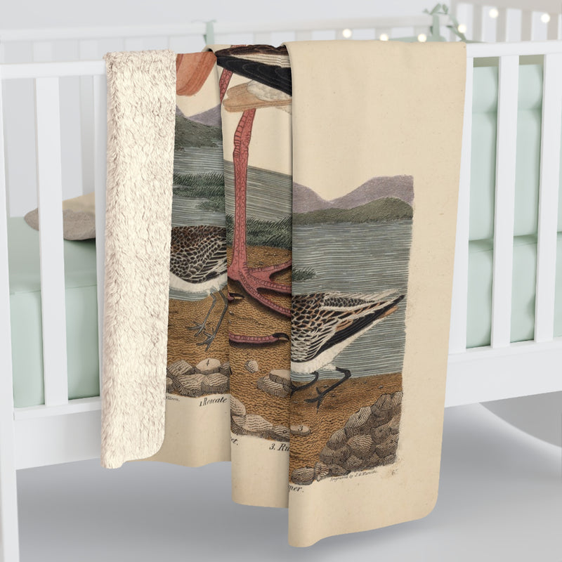 New Spoonbill Sherpa Fleece Blanket