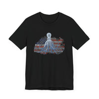 T-Shirt - Ice Octopus American Flag USA Patriotic Tee by Matt Culberson