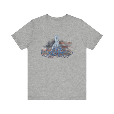 T-Shirt - Ice Octopus American Flag USA Patriotic Tee by Matt Culberson