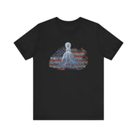 T-Shirt - Ice Octopus American Flag USA Patriotic Tee by Matt Culberson