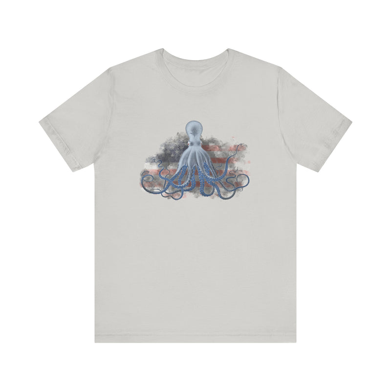 T-Shirt - Ice Octopus American Flag USA Patriotic Tee by Matt Culberson