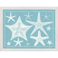 Blue Sealife in White Frame - Set of 4