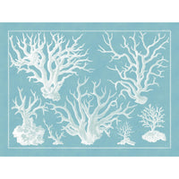 Blue Sealife in White Frame - Set of 4