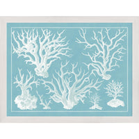 Blue Sealife in White Frame - Set of 4