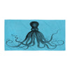 Savigny Octopus Lite Blue Sublimation Beach Blanket_Horizontal