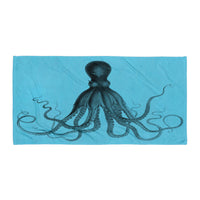 Savigny Octopus Lite Blue Sublimation Beach Blanket_Horizontal