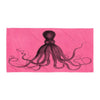 Savigny Octopus Pink Sublimation Beach Blanket_Horizontal