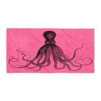 Savigny Octopus Pink Sublimation Beach Blanket_Horizontal