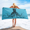 Savigny Octopus Lite Blue Sublimation Beach Blanket_Horizontal