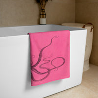 Savigny Octopus Pink Sublimation Beach Blanket_Horizontal