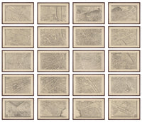 Turgot's Map of Paris Original Prints- 20 Pieces