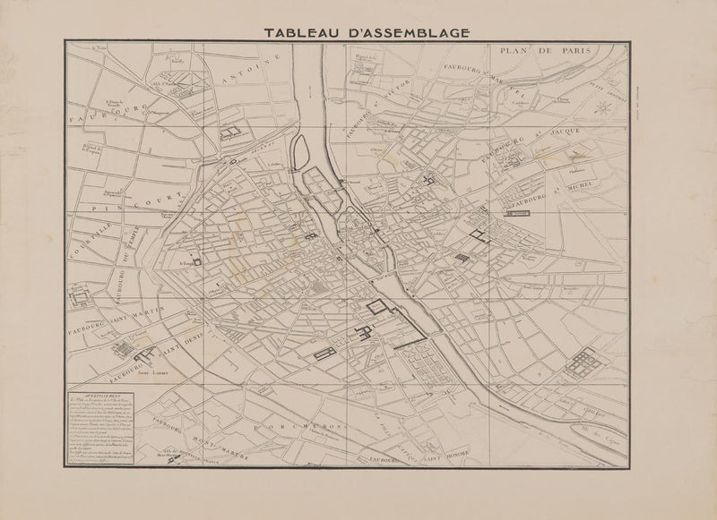 Turgot's Map of Paris Original Prints- 20 Pieces