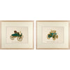 Vintage Car Prints, Framed - a Pair