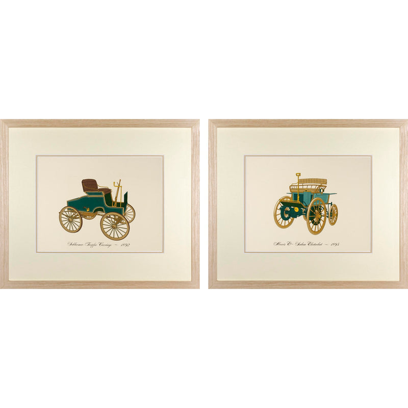 Vintage Car Prints, Framed - a Pair