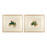 Vintage Car Prints, Framed - a Pair