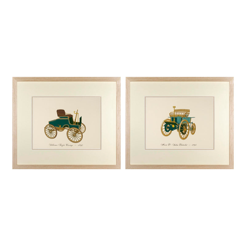 Vintage Car Prints, Framed - a Pair