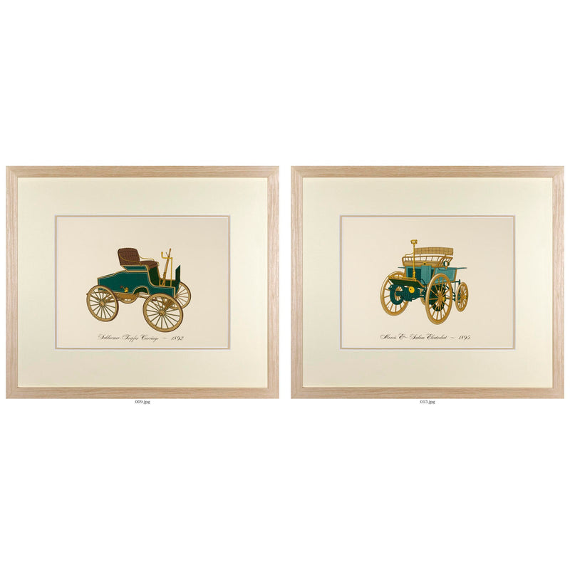 Vintage Car Prints, Framed - a Pair
