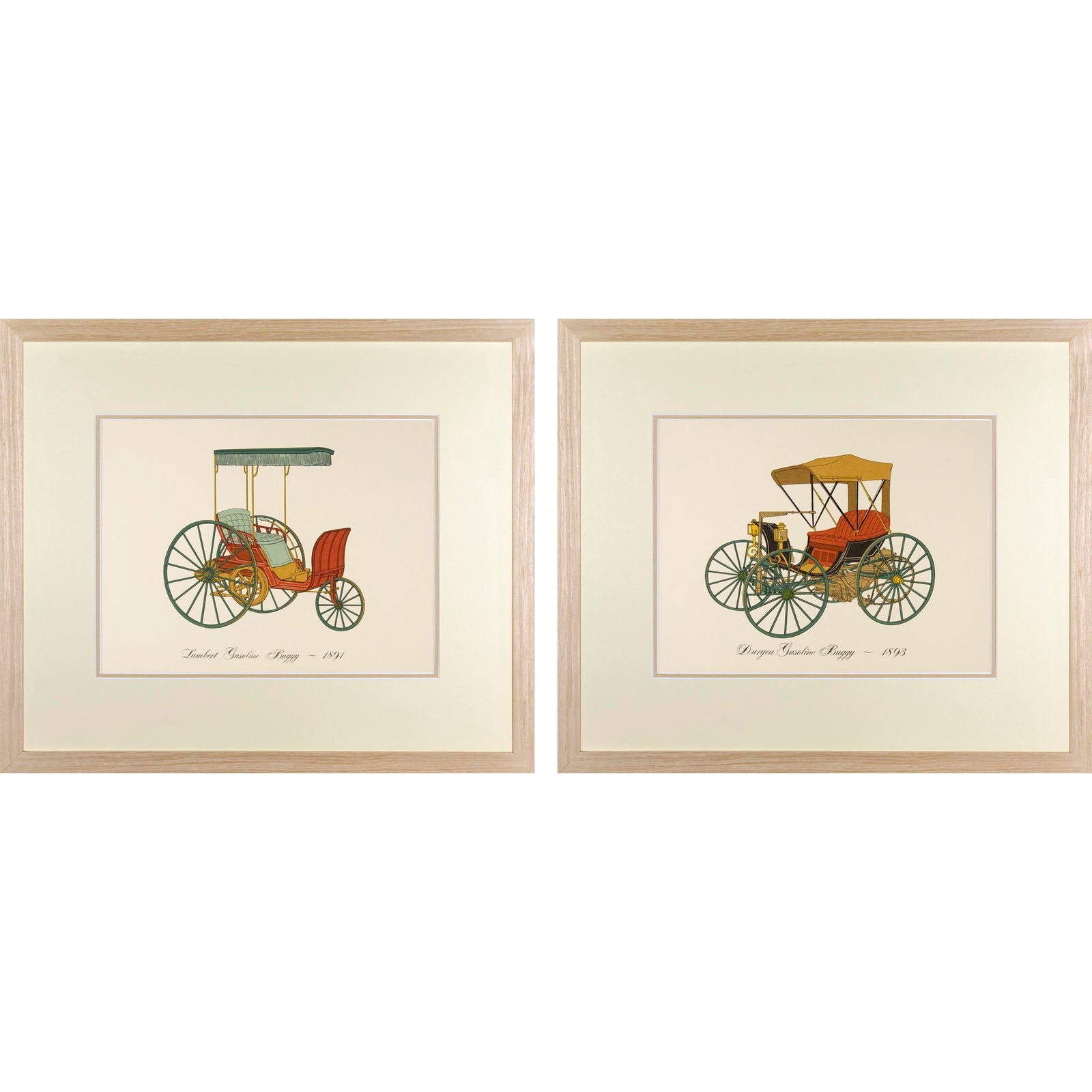 Vintage Framed Car Prints Set 04 - a Pair