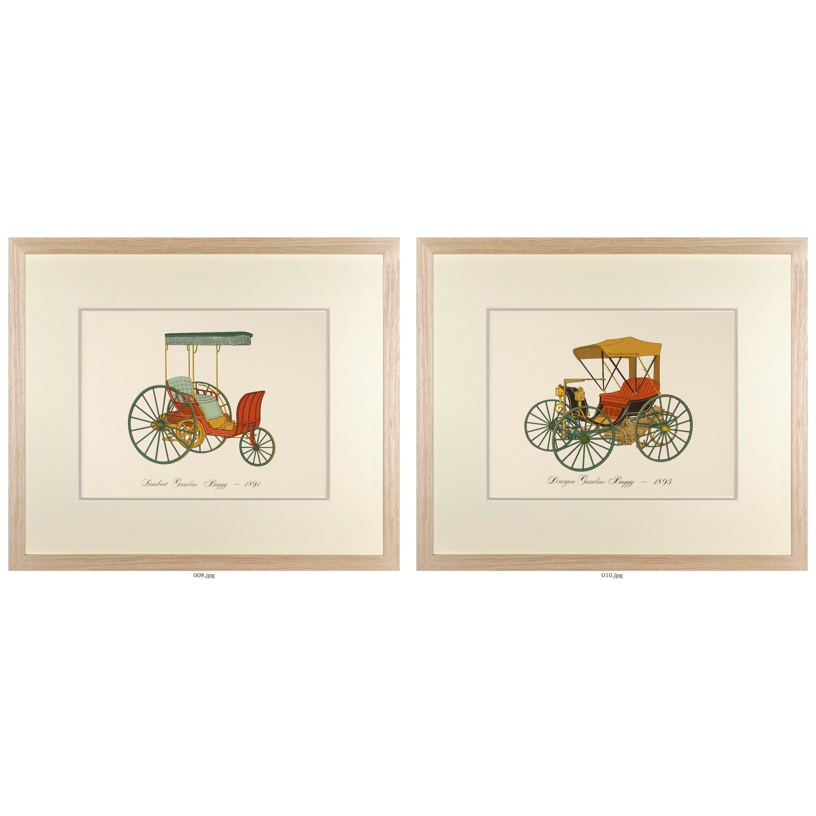 Vintage Framed Car Prints Set 04 - a Pair