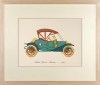 Vintage Framed Car Prints - Set of 12