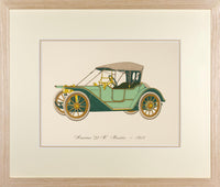 Vintage Framed Car Prints - Set of 12
