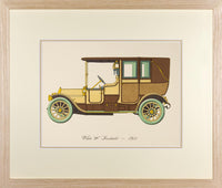 Vintage Framed Car Prints - Set of 12