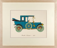 Vintage Framed Car Prints - Set of 12