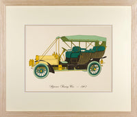 Vintage Framed Car Prints - Set of 12