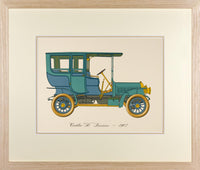 Vintage Framed Car Prints - Set of 12